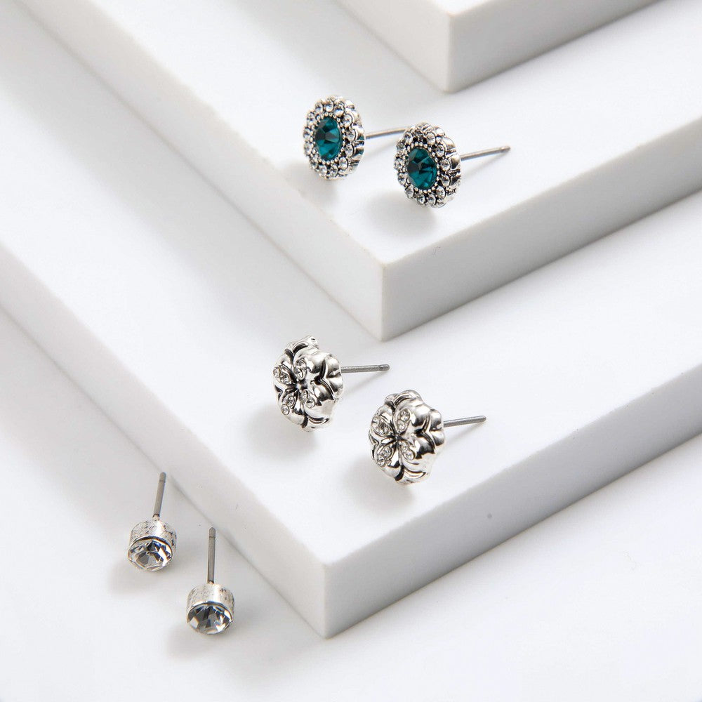 Set De Aros Rita Plateado I-D