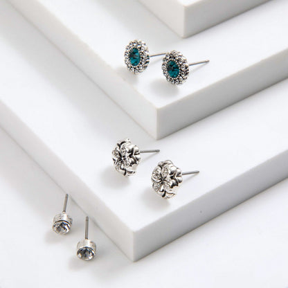 Set De Aros Rita Plateado I-D