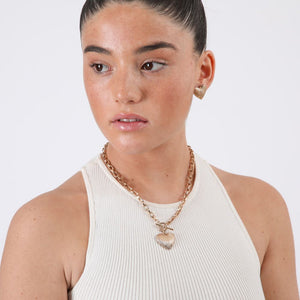 Set de aros y collar Dolores Dorado ID