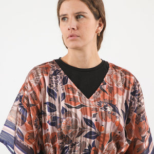 Kimono Floral Naranjo Humana