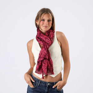 Pañuelo Estampado Abel Burdeo Borlas Humana