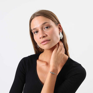 Aros Mediano Tribal Plateado Humana