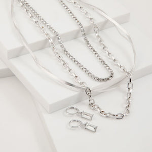 Collar Set Plateado Studio Humana