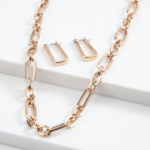 Set De Collar Y Argollas Dorado Tatienne