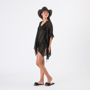 Kimono Tejido Nina Negro Humana