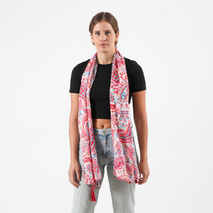 Pañuelo Estampado Verbena Rojo i-D