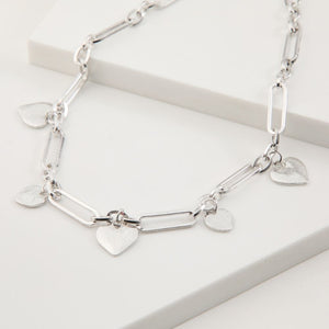 Collar Corto Als Plateado Humana