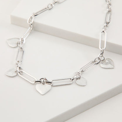 Collar Corto Als Plateado Humana