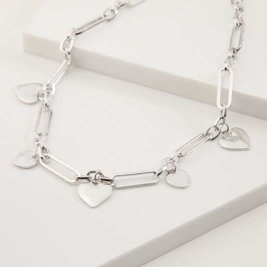 Collar Corto Als Plateado Humana