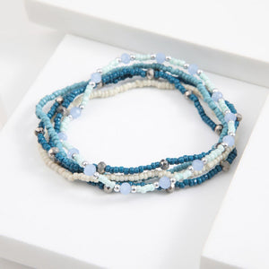 Set De 5 Pulseras Azul Humana