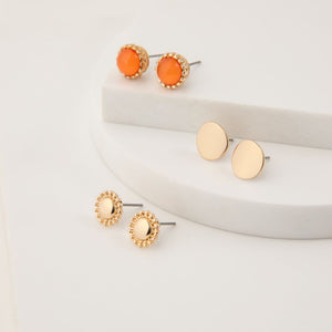 Aros Set Apricot Crush 3 Dorado Tatienne
