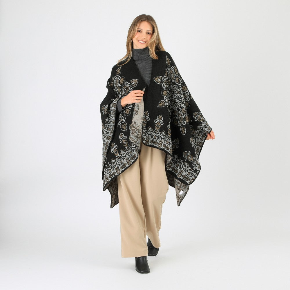 Poncho Rolf Black Tatienne