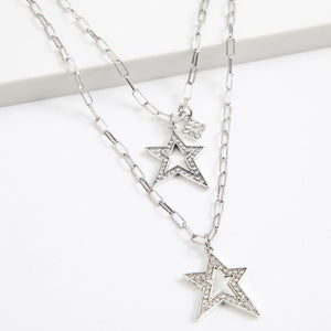 Collar Corto Starlight Plateado Humana
