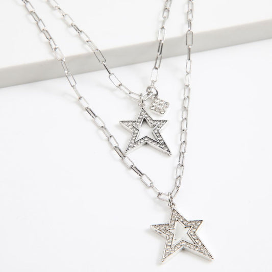 Collar Corto Starlight Plateado Humana