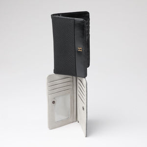 Billetera Chica Emi Ecocuero Snake Negra Humana