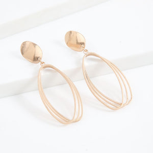 Aros Largo Óvalo Irregular Dorado Tatienne