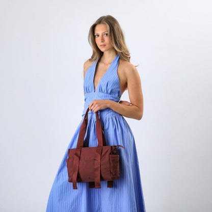 Cartera Tote Maya Burgundy Humana