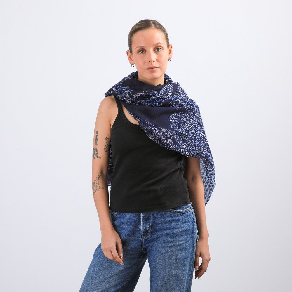 Pañuelo Estampado Agapanto Blue I-D