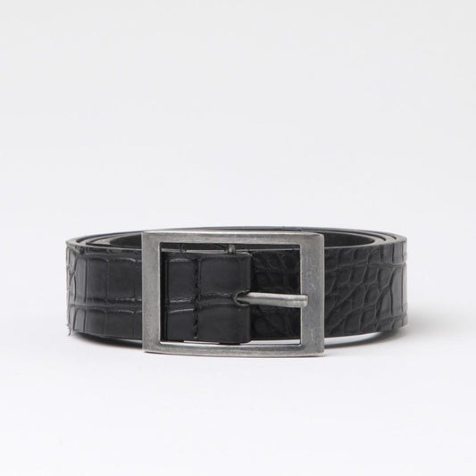 Cinturón Croco Silver Negro Humana