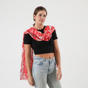 Pañuelo Estampado Olivo Rojo Humana