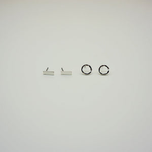 Aros Set Geo Plateados Tatienne