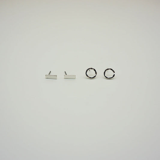 Aros Set Geo Plateados Tatienne
