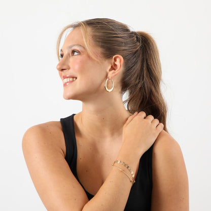 Aros Argolla Punchy Paisley 22 Dorado i-D