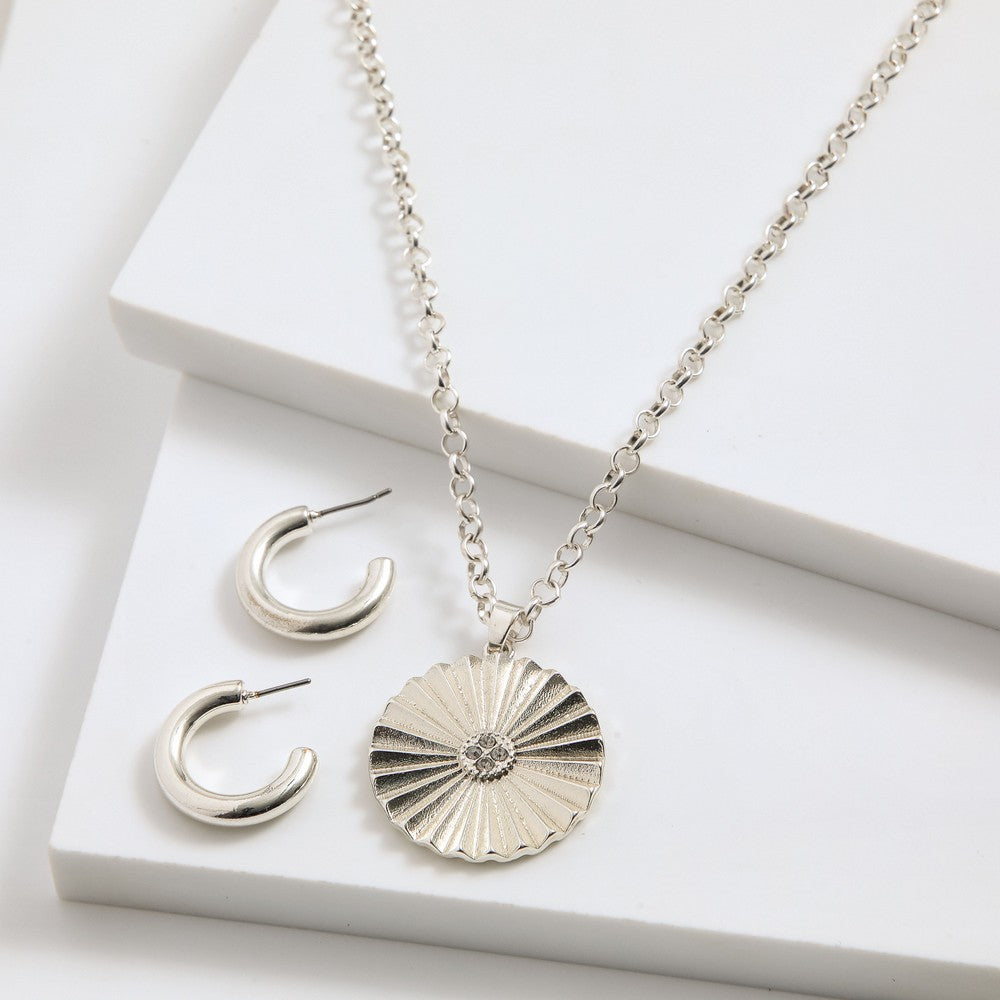 Set De Collar Kira Plateado I-D