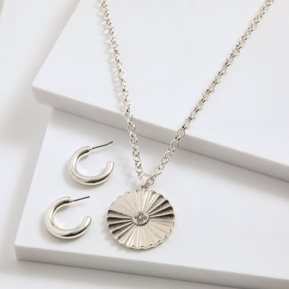 Set De Collar Kira Plateado I-D