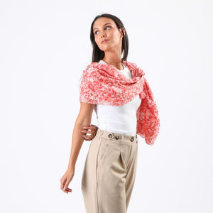 Pañuelo Estampado Sofia Borlas Rosado Tatienne