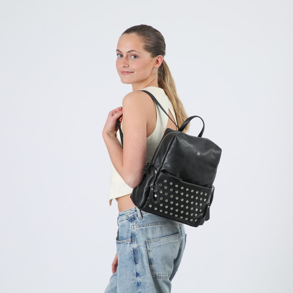 Mochila Arya Ecocuero Negra Humana