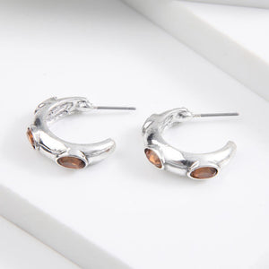 Aros Argolla Ocre Plateado Humana