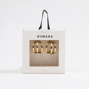 Aros Argolla Percy Dorado Acero Inoxidable Humana