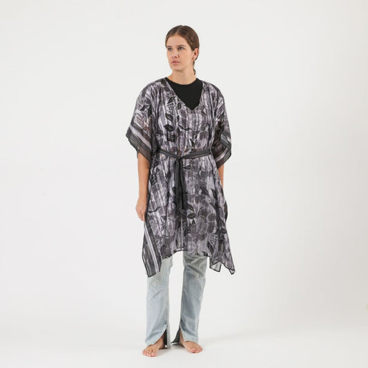 Kimono Floral Gris Humana