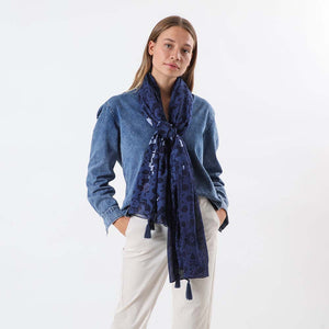 Pañuelo Estampado Trieste Azul Tatienne