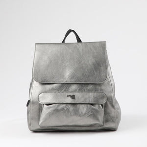 Mochila Rufiji Ecocuero plateado Tatienne