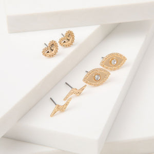 Aros Set Vacay Charms 4 Dorado i-D