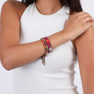 Set de 3 Pulseras Tejida Multicolor Humana