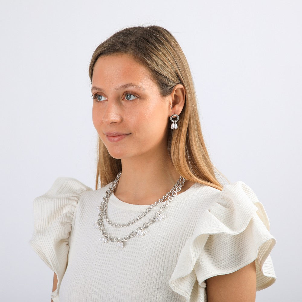 Set De Collar Rio Plateado Humana