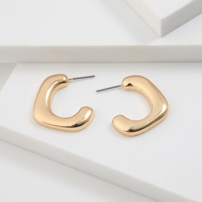 Aros Argollas Coral Dorado Humana