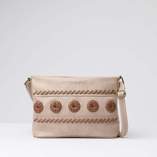 Cartera Cruzada Flower Beige Humana