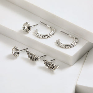 Set De Aros Maya Plateado I-D