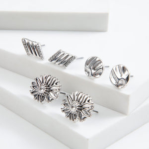 Set De 3 Aros Lines Plateado Tatienne