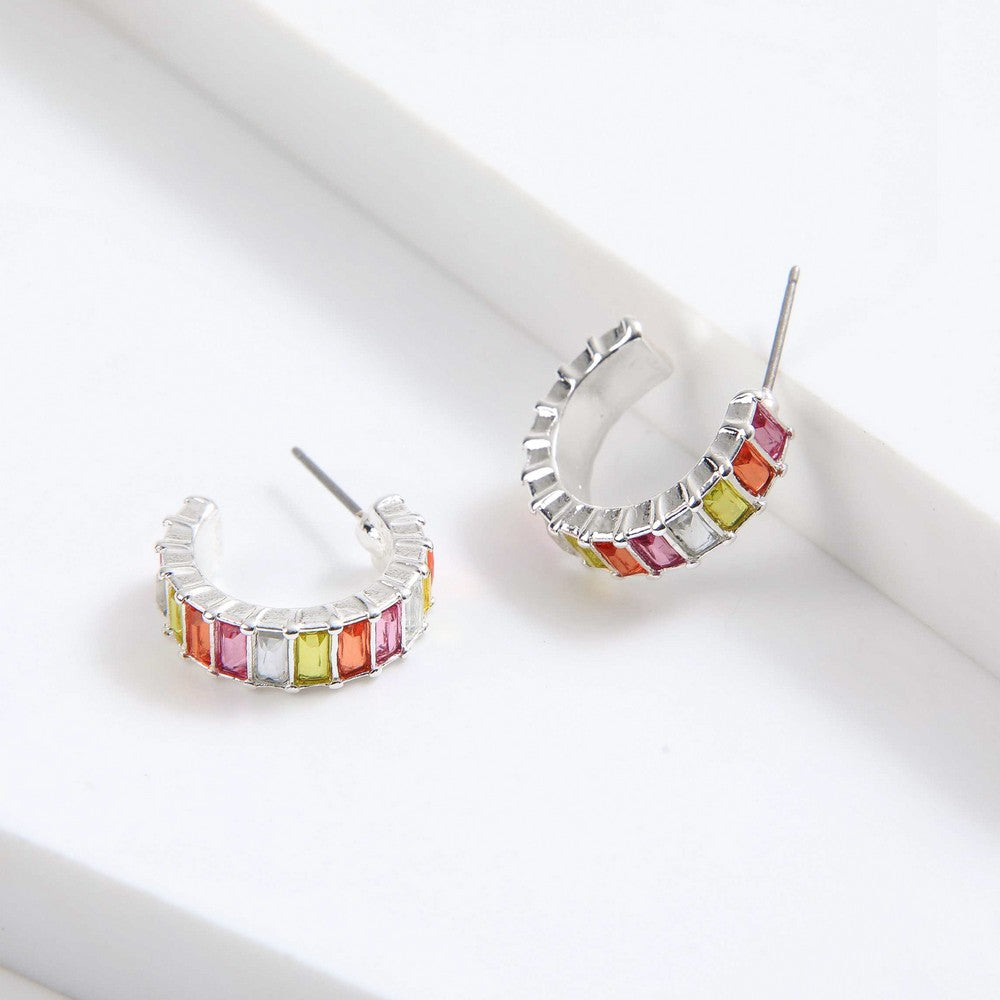 Aros Argollas Thea Plateado I-D