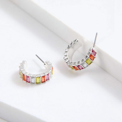 Aros Argollas Thea Plateado I-D