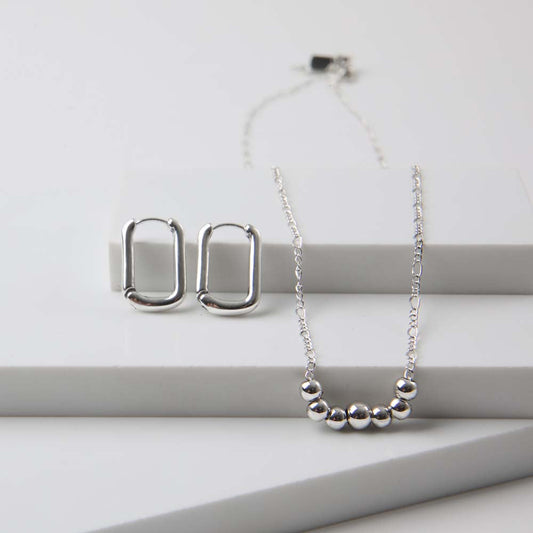 Collar Set Chain Plateado Humana