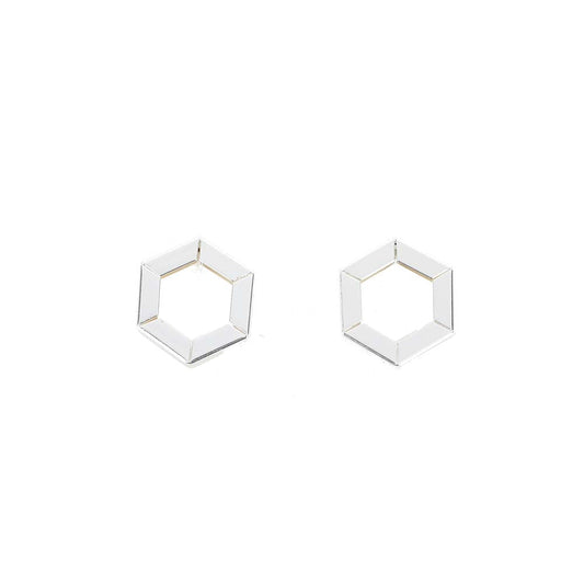 Aros Pegados Hexágono Plateados Tatienne