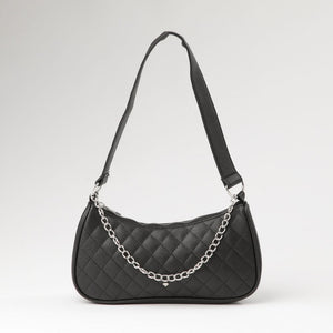 Cartera Hombro Ecocuero Oxford Negro  i-D