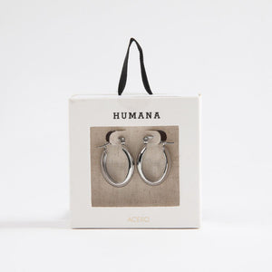 Aros Argolla Polca Plateado Acero Inoxidable Humana