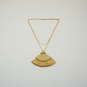 Collar Largo Trama Dorado Tatienne